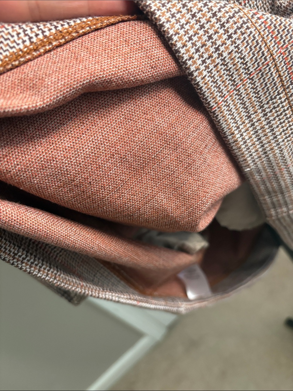 LOFT Brown and Rust Plaid Short Sleeve Button Dress - Picture 8 of 13